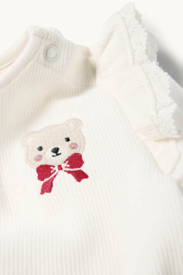 Nadó nena - Ossets - dessuadora per a nadó - acanalada - blanc trencat
