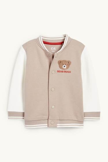 Bébés garçons - Oursons - veste style campus pour bébé - beige