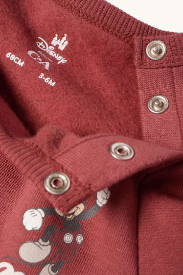 Bébés garçons - Mickey Mouse - sweat bébé - rouge foncé
