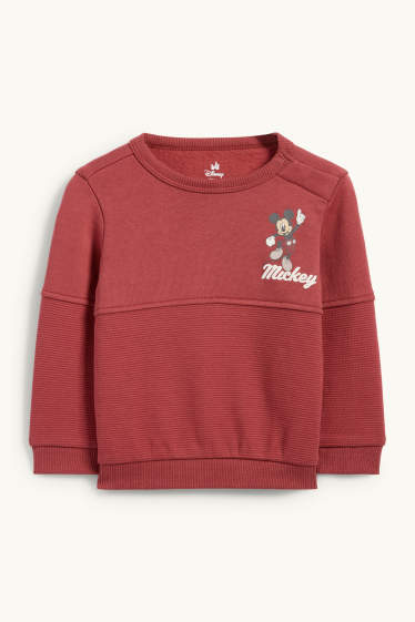Bébés garçons - Mickey Mouse - sweat bébé - rouge foncé