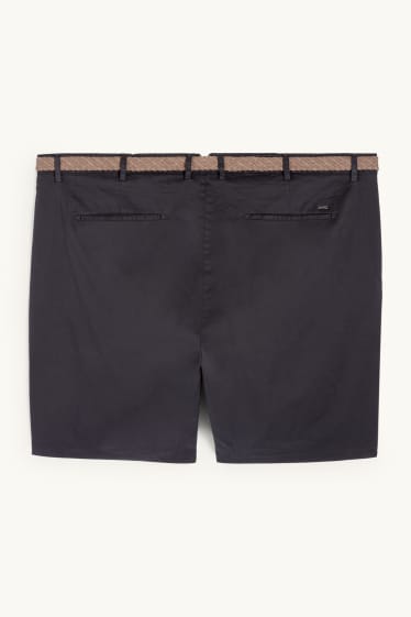 Men - Shorts with belt - black
