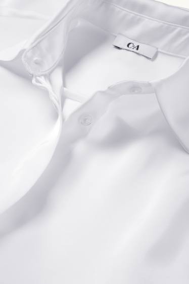 Women - Satin blouse - white