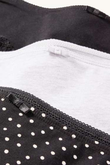 Dames - Set van 3 - hipster - grijs / zwart