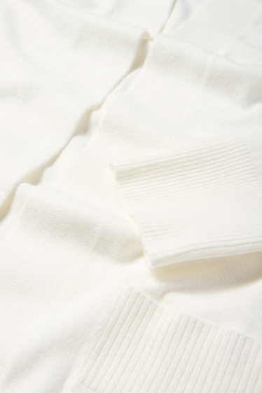 Femmes - Long gilet en maille - blanc