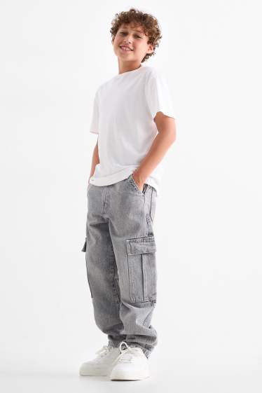 Children Boys - Cargo jeans - denim-gray