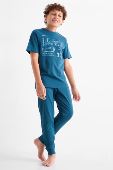 Enfants garçons - Lot de 3 - Los Angeles et New York - pyjamas - 6 pièces - bleu foncé