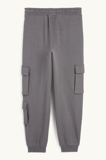 Nen - Pantalons de xandall cargo - gris fosc