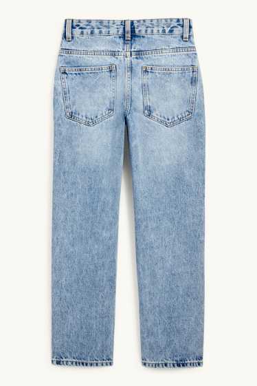 Kinderen: jongens - Straight jeans - extra smalle tailleband - jeanslichtblauw