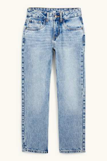 Kinderen: jongens - Straight jeans - extra smalle tailleband - jeanslichtblauw