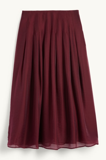 Women - Pleated skirt - bordeaux