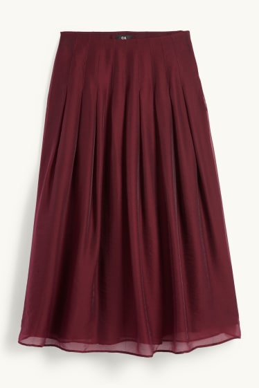 Women - Pleated skirt - bordeaux