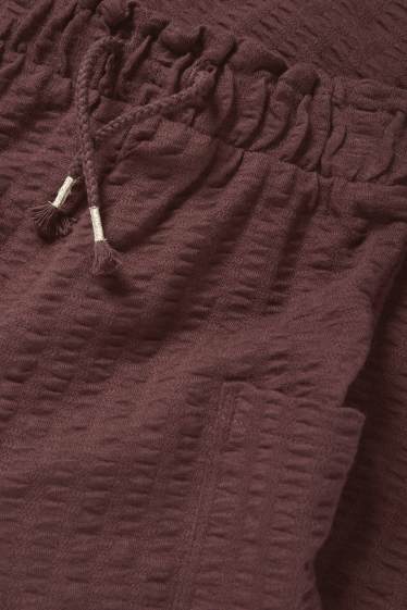 Kinder Mädchen - Jersey-Hose - strukturiert - dunkelbraun