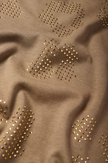 Femmes - T-shirt orné de strass - regular fit - kaki