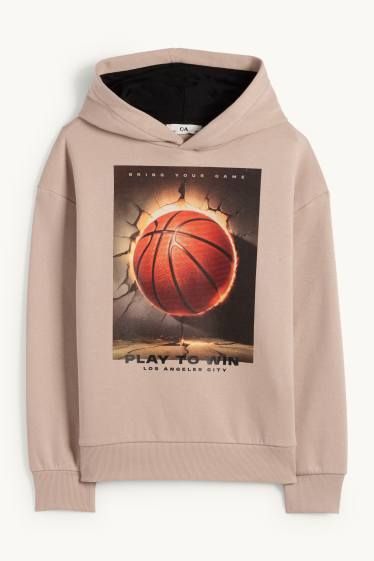 Enfants garçons - Basketball - sweat à capuche - marron clair