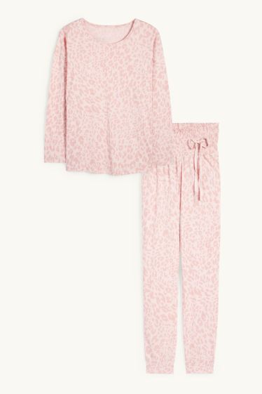 Femmes - Pyjama d’allaitement - imprimé léopard - rose