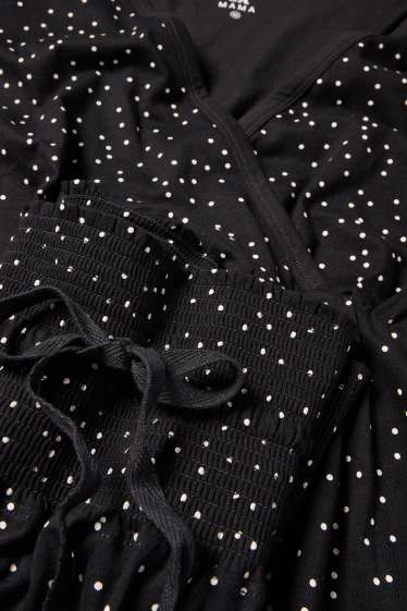 Femmes - Pyjama d’allaitement - à pois - noir