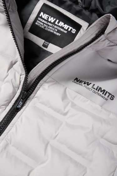 Kinder Jungen - Hybridjacke mit Kapuze - grau