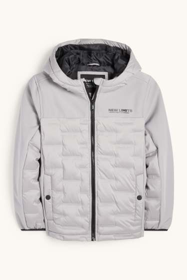 Kinder Jungen - Hybridjacke mit Kapuze - grau