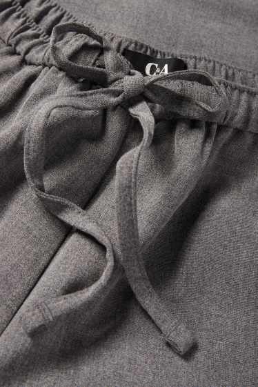 Women - Cloth trousers - mid-rise waist - wide leg - dark gray