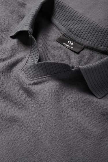 Home - Polo de punt - regular fit - gris fosc