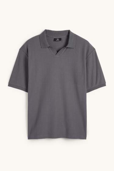 Home - Polo de punt - regular fit - gris fosc