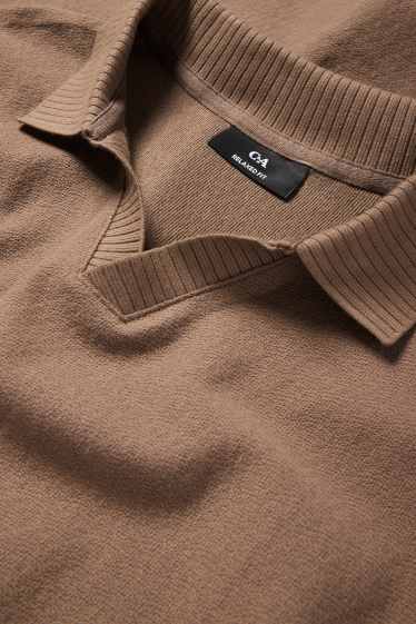 Home - Polo de punt - regular fit - marró