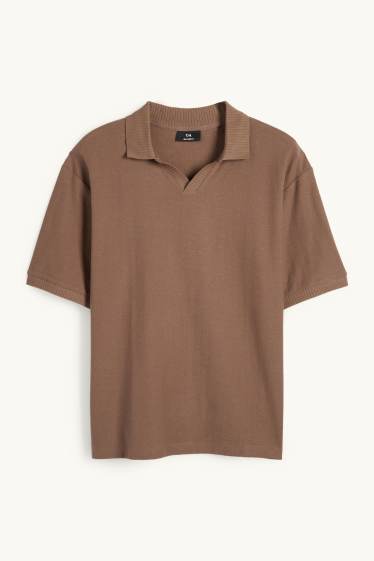 Home - Polo de punt - regular fit - marró