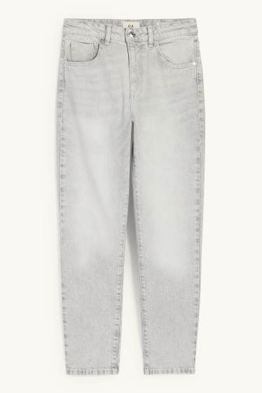 Femmes - Mom jean - high waist - LYCRA® - jean gris clair
