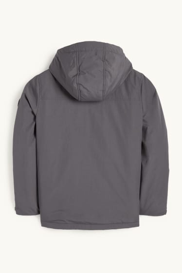 Enfants garçons - Veste à capuche - finition déperlante - gris foncé