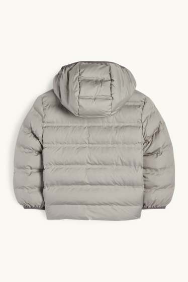 Enfants garçons - Doudoune avec capuche - finition déperlante - gris