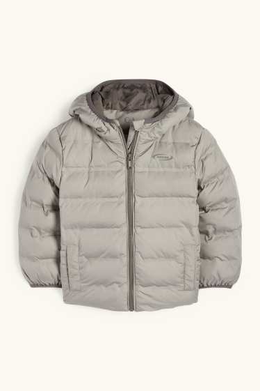 Enfants garçons - Doudoune avec capuche - finition déperlante - gris