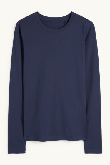 Damen - Langarmshirt - Slim Fit - dunkelblau