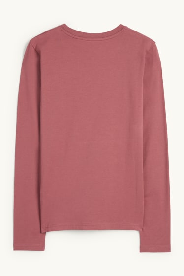 Damen - Langarmshirt - Slim Fit - bordeaux