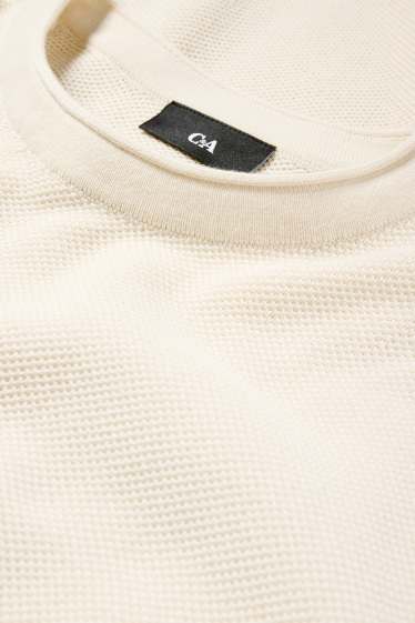 Bărbați - Pulover - structurat - bej deschis