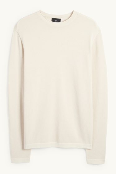 Bărbați - Pulover - structurat - bej deschis