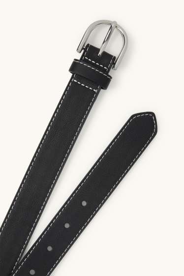 Damen - Gürtel - Lederimitat - schwarz