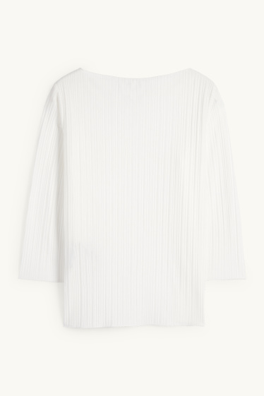 Dona - Samarreta de màniga llarga prisada - blanc