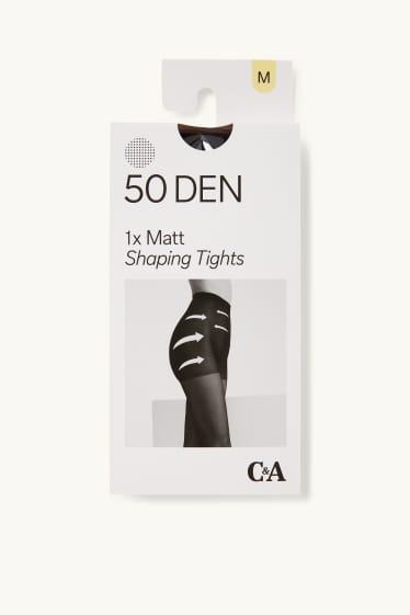 Damen - Feinstrumpfhose - Shaping-Effekt - 50 DEN - schwarz