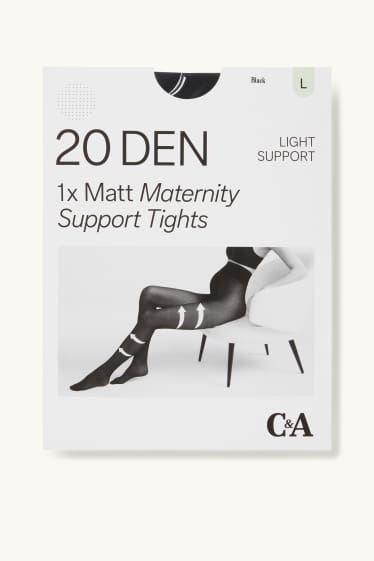Femmes - Collants fins de grossesse - 20 DEN - noir
