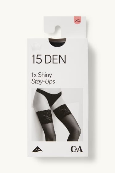 Dames - Stay-up - 15 DEN - zwart