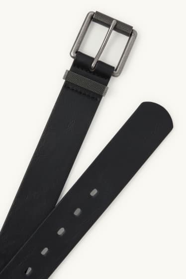Herren - Gürtel - Lederimitat - schwarz