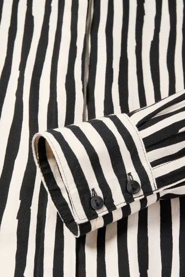 Femei - Bluză tip cămașă - cu dungi - negru / nej