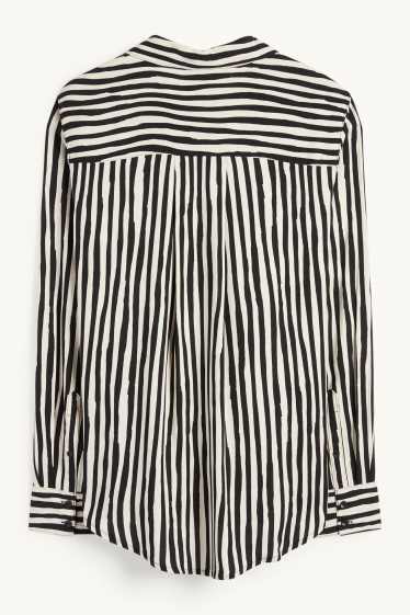 Femei - Bluză tip cămașă - cu dungi - negru / nej