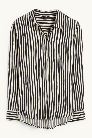 Femei - Bluză tip cămașă - cu dungi - negru / nej