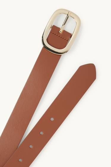 Damen - Gürtel - Lederimitat - braun