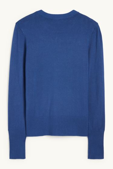 Femmes - Pull en maille fine - bleu