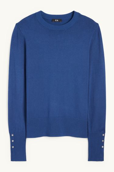 Femmes - Pull en maille fine - bleu