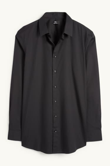Pánské - Business košile - regular fit - kent - černá