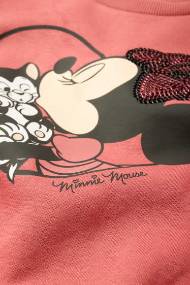 Děti - dívky - Minnie Mouse - mikina - tmavě růžová