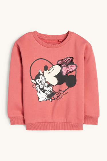 Děti - dívky - Minnie Mouse - mikina - tmavě růžová